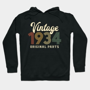 Vintage 1934 Original Parts 90th Birthday Gift Hoodie